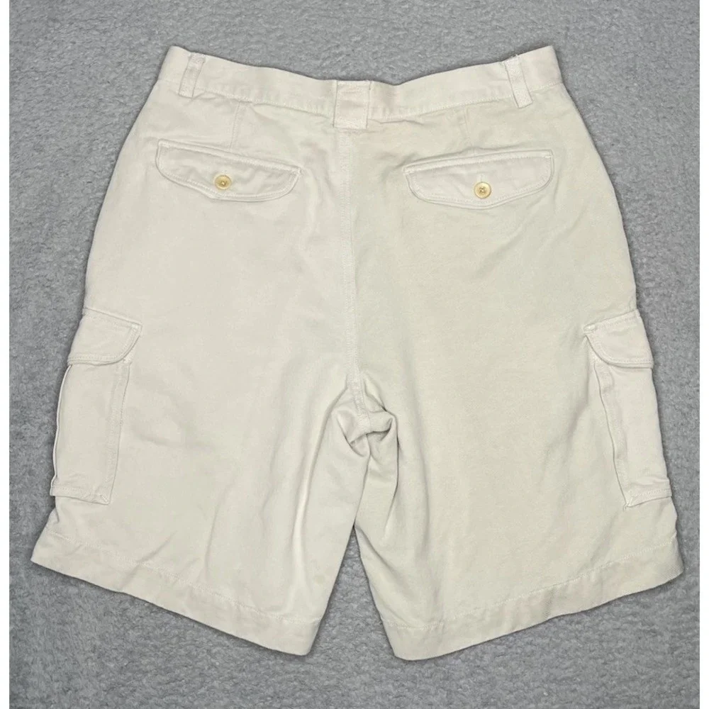 Tommy Bahama Relax Cargo Shorts Mens‎ 32 Beige Tan 100% Silk Casual Performance